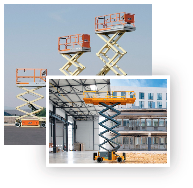 Elevadores de tijera en exteriores e interiores